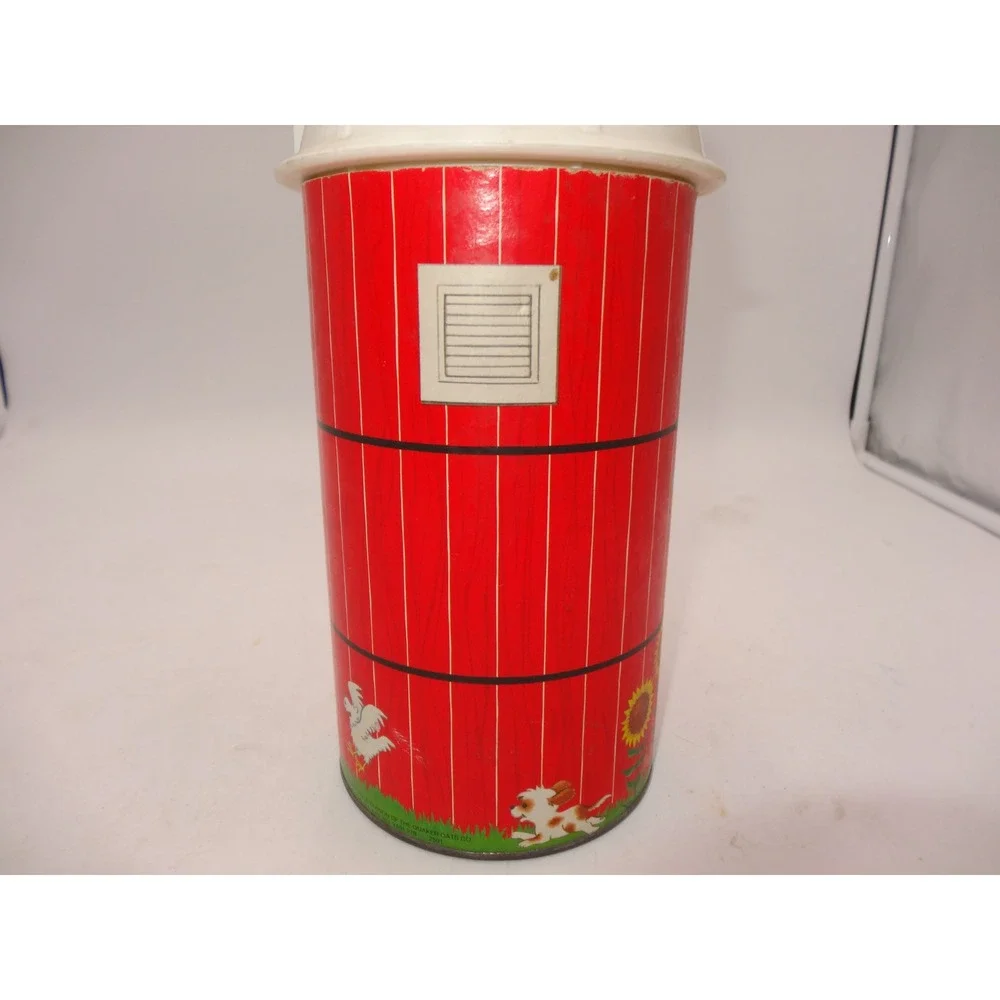 Fisher Price Little People Farm Silo with Lid Red Toy Accessory Vintage 1968